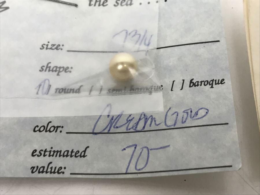 Collection Of (6) Cream Gold Tone Colored Pearls 6-7 3/4MM [Photo 4]