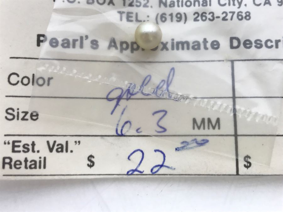 Collection Of (6) Cream Gold Tone Colored Pearls 6-7 3/4MM [Photo 12]