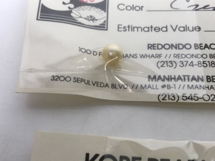 Collection Of (6) Cream Gold Tone Colored Pearls 6-7 3/4MM [Photo 14]