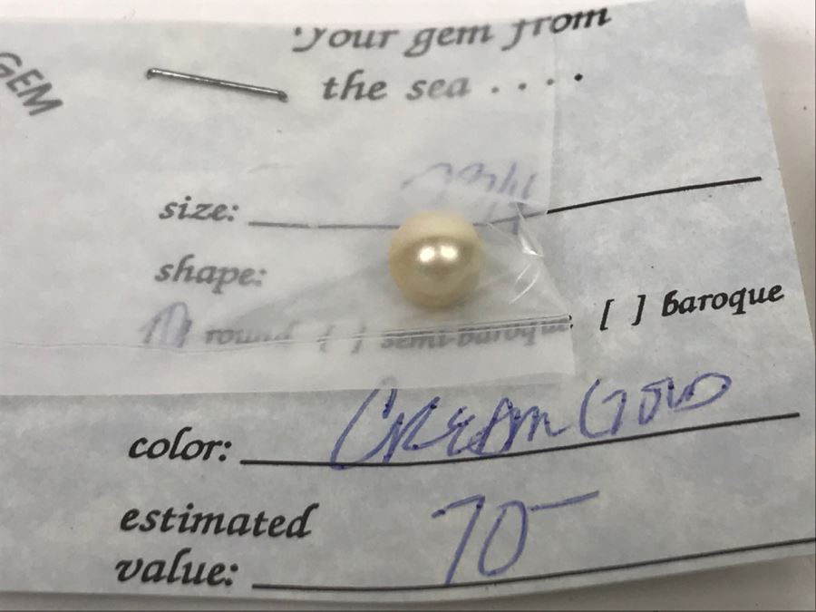 Collection Of (6) Cream Gold Tone Colored Pearls 6-7 3/4MM [Photo 5]