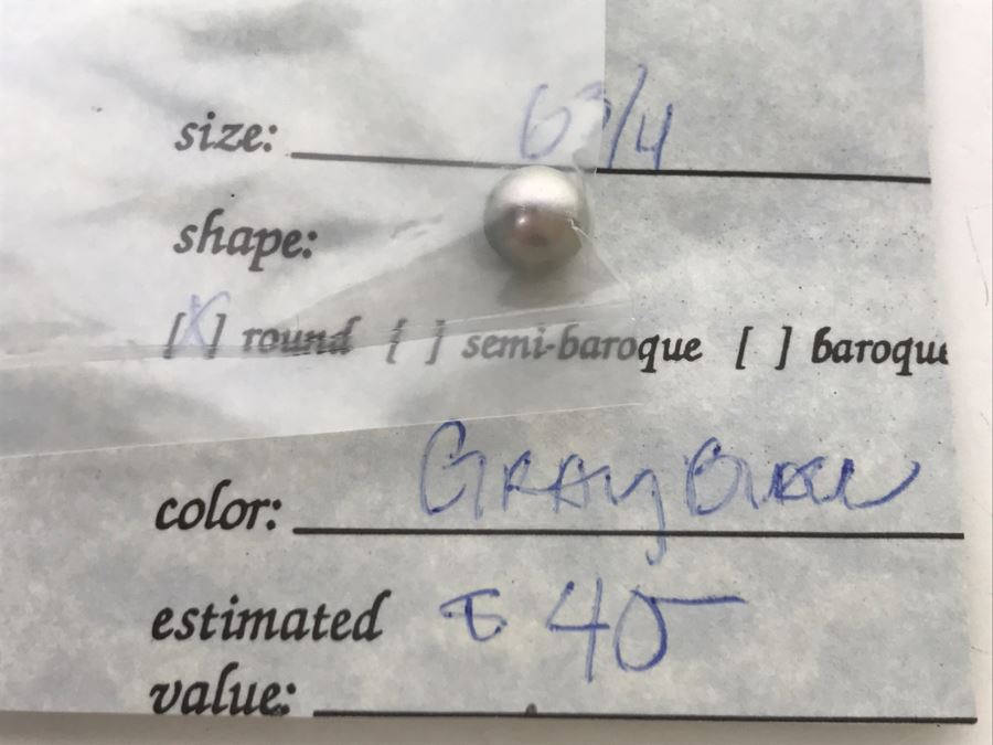 Collection Of (9) Silver Gray Black Tone Colored Pearls 6 1/4-7 3/4MM [Photo 16]