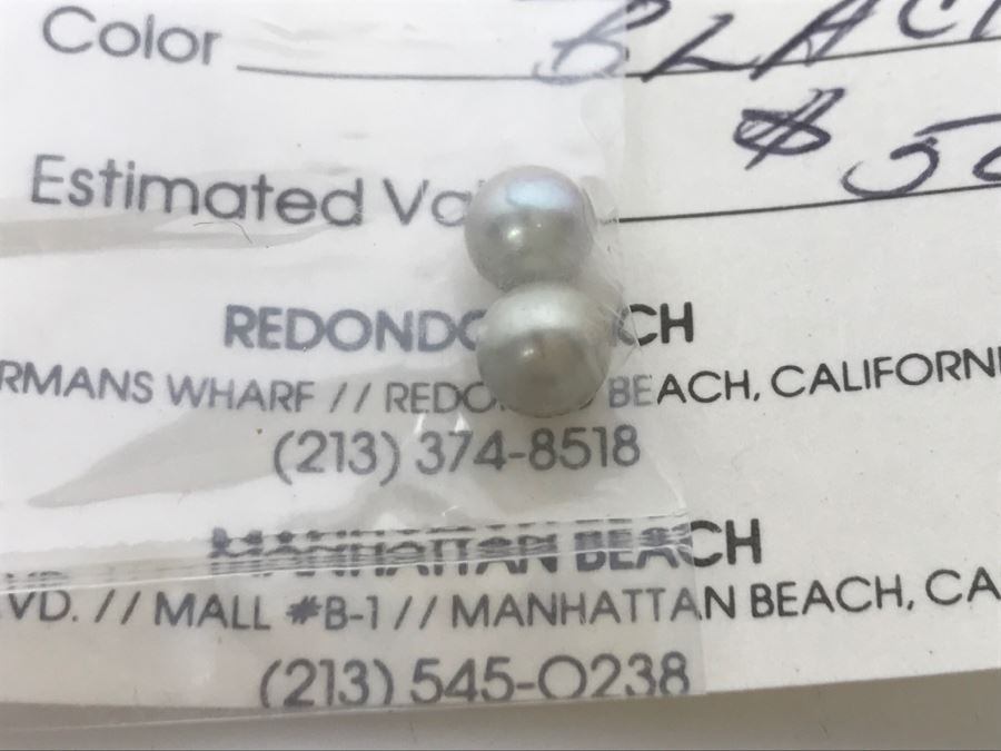 Collection Of (9) Silver Gray Black Tone Colored Pearls 6 1/4-7 3/4MM [Photo 5]