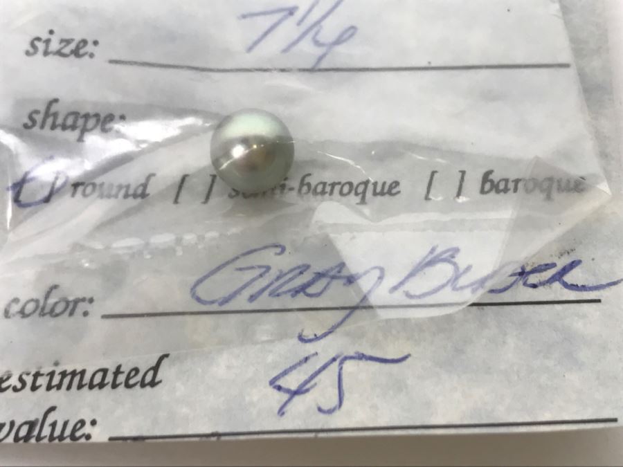 Collection Of (9) Silver Gray Black Tone Colored Pearls 6 1/4-7 3/4MM [Photo 10]