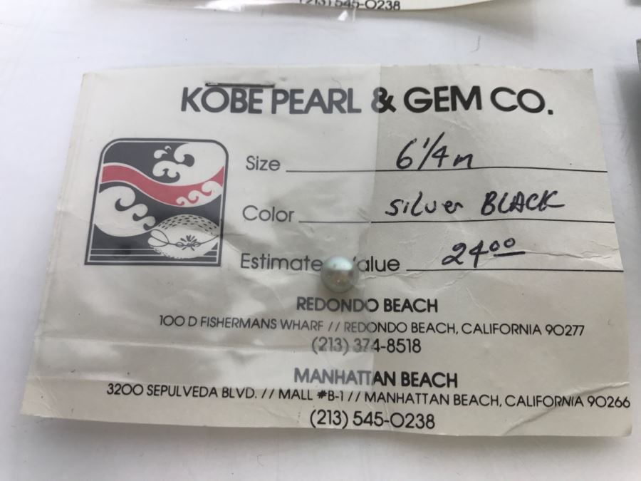 Collection Of (9) Silver Gray Black Tone Colored Pearls 6 1/4-7 3/4MM [Photo 19]