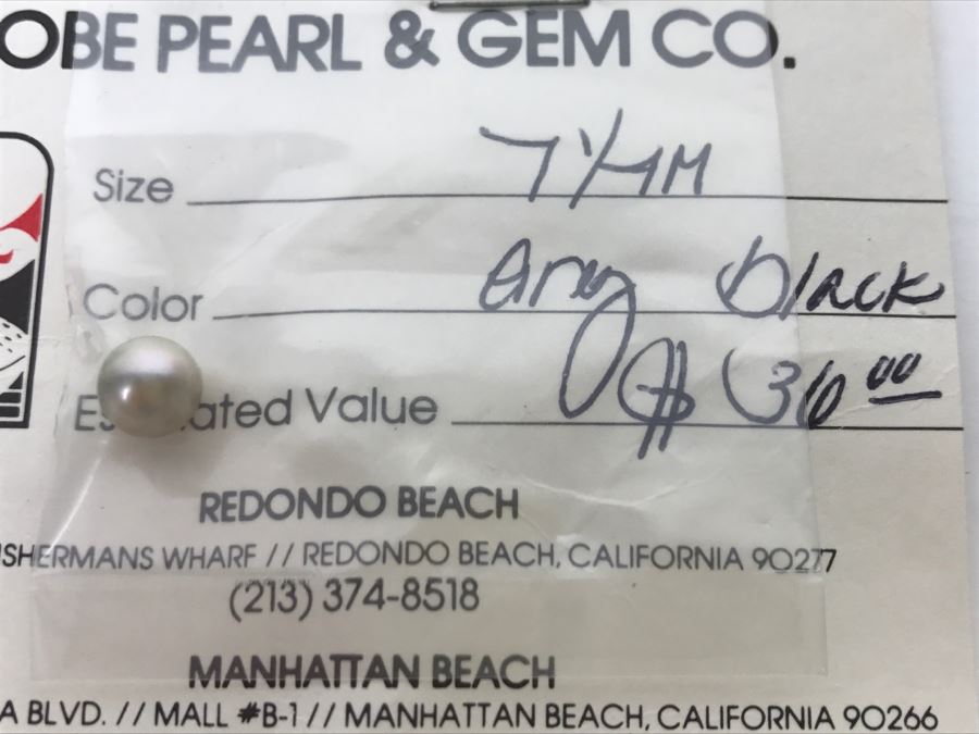 Collection Of (9) Silver Gray Black Tone Colored Pearls 6 1/4-7 3/4MM [Photo 12]