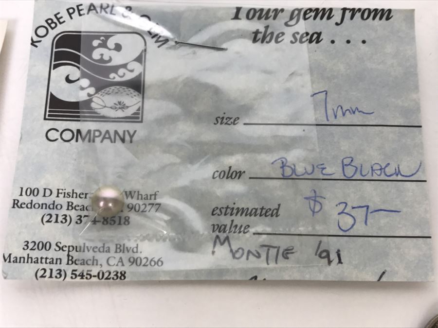 Collection Of (9) Silver Gray Black Tone Colored Pearls 6 1/4-7 3/4MM [Photo 13]