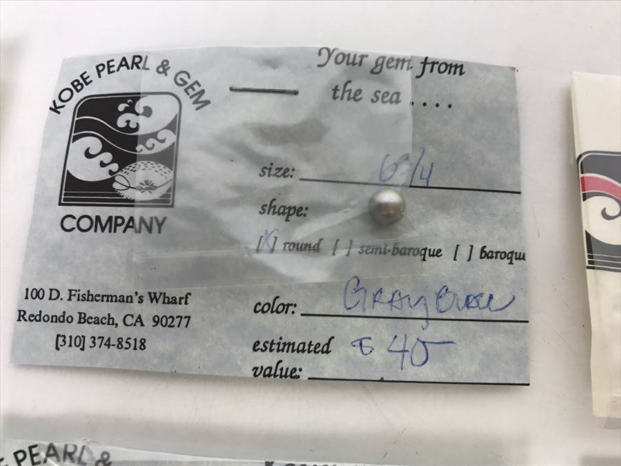 Collection Of (9) Silver Gray Black Tone Colored Pearls 6 1/4-7 3/4MM [Photo 15]