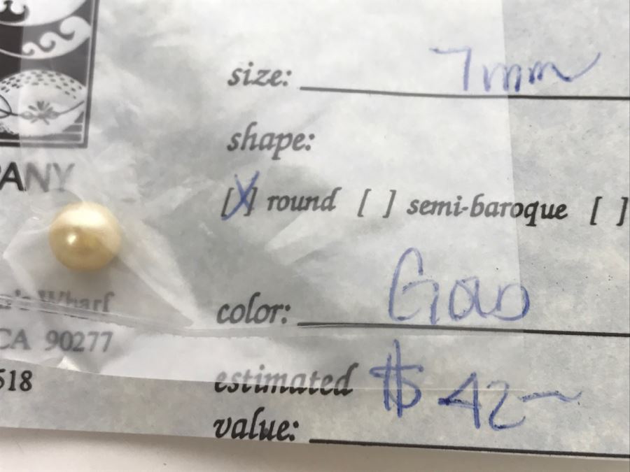 Collection Of (7) Gold Cream Tone Colored Pearls 6-7MM [Photo 16]