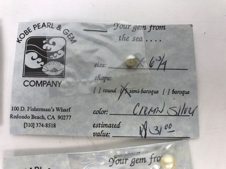 Collection Of (7) Gold Cream Tone Colored Pearls 6-7MM [Photo 9]