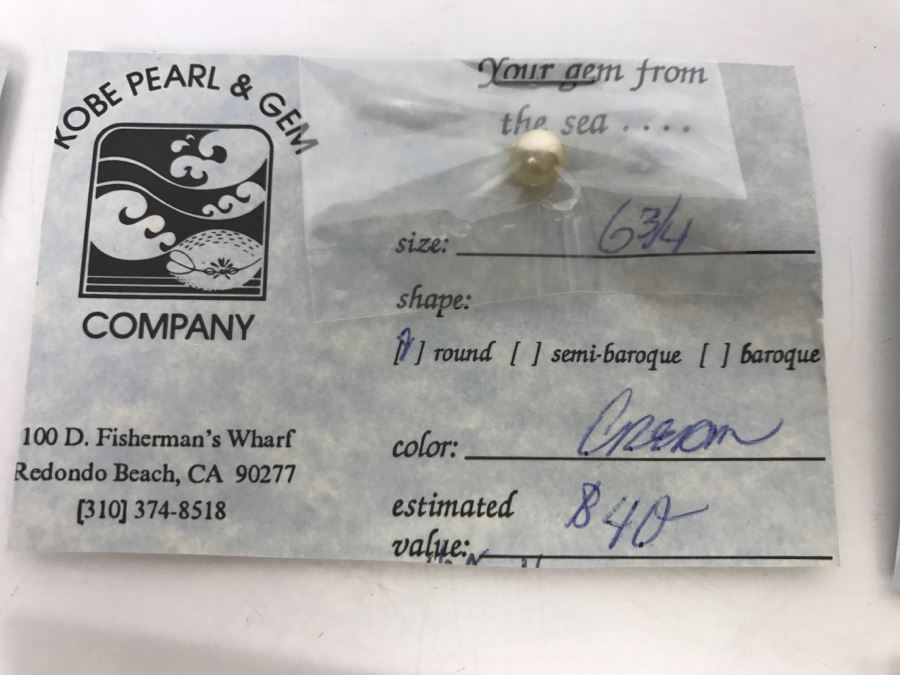 Collection Of (7) Gold Cream Tone Colored Pearls 6-7MM [Photo 5]