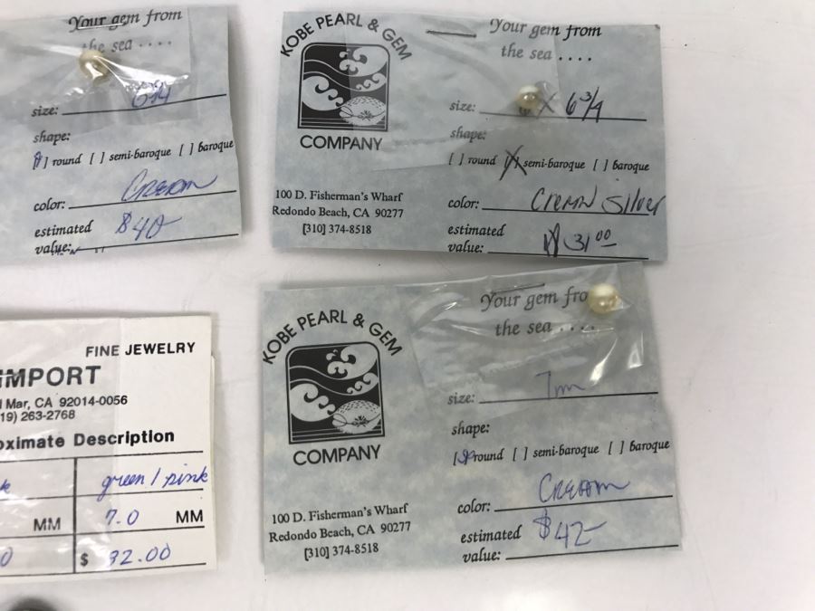 Collection Of (7) Gold Cream Tone Colored Pearls 6-7MM [Photo 4]