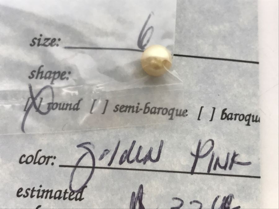 Collection Of (7) Gold Cream Tone Colored Pearls 6-7MM [Photo 14]