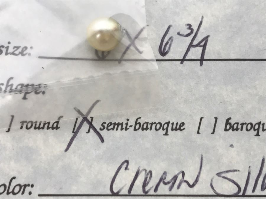 Collection Of (7) Gold Cream Tone Colored Pearls 6-7MM [Photo 10]