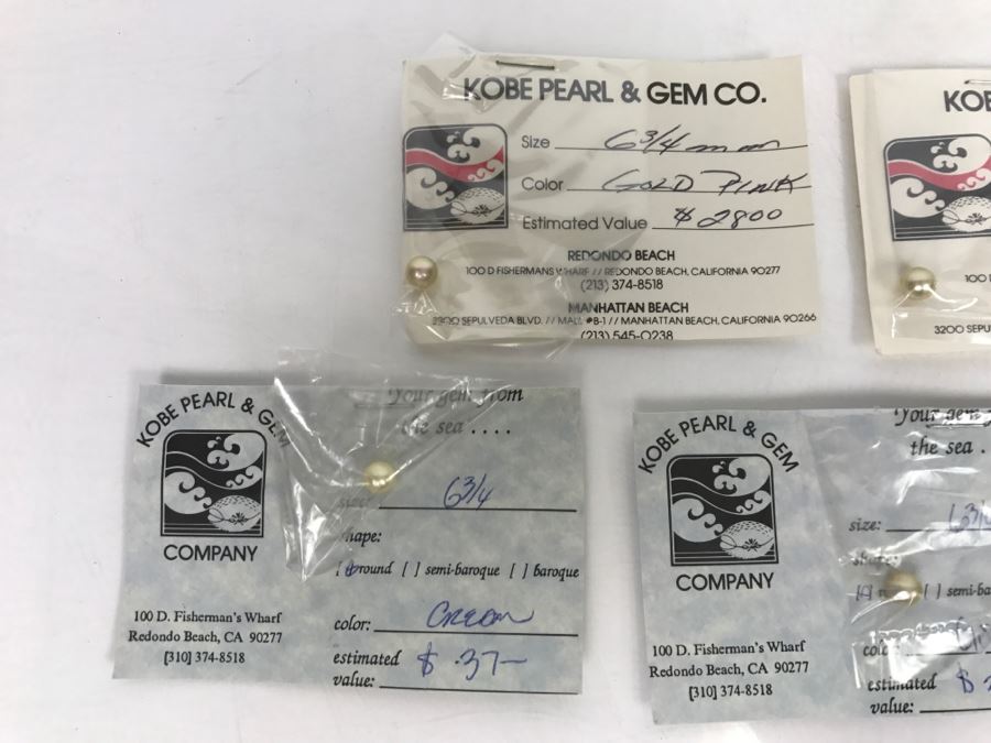 Collection Of (5) Gold Tone Colored Pearls 6 3/4MM [Photo 2]