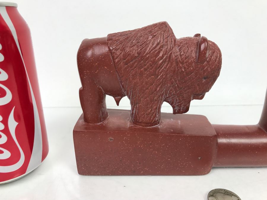 HUGE Collection Of Native American Peace Pipes Pipestone Catlinite Ceremonial Smoking Pipes Bear Buffalo Wolf Tomahawk (See All Photos For Details) Lot Retails For $2,000+ [Photo 11]