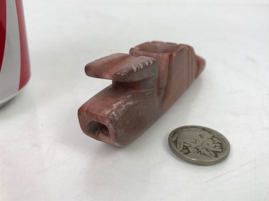 HUGE Collection Of Native American Peace Pipes Pipestone Catlinite Ceremonial Smoking Pipes Bear Buffalo Wolf Tomahawk (See All Photos For Details) Lot Retails For $2,000+ [Photo 83]