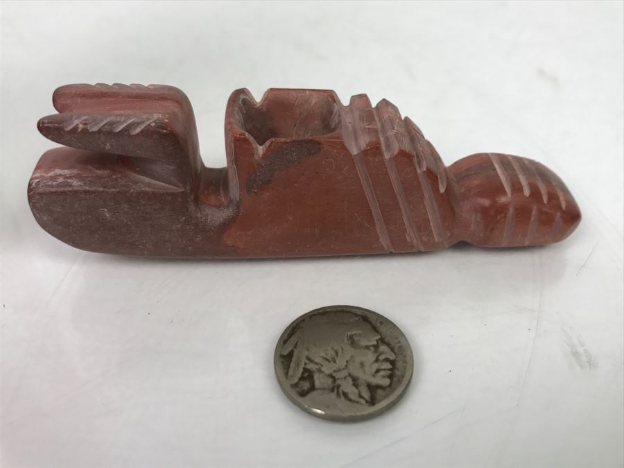 HUGE Collection Of Native American Peace Pipes Pipestone Catlinite Ceremonial Smoking Pipes Bear Buffalo Wolf Tomahawk (See All Photos For Details) Lot Retails For $2,000+ [Photo 82]