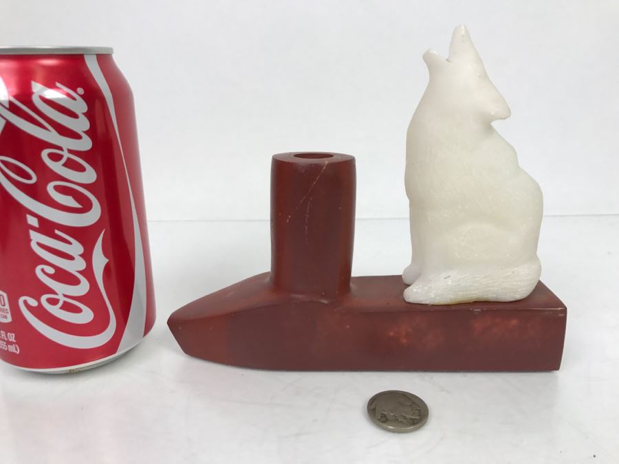 HUGE Collection Of Native American Peace Pipes Pipestone Catlinite Ceremonial Smoking Pipes Bear Buffalo Wolf Tomahawk (See All Photos For Details) Lot Retails For $2,000+ [Photo 27]