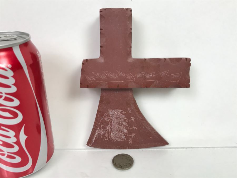 HUGE Collection Of Native American Peace Pipes Pipestone Catlinite Ceremonial Smoking Pipes Bear Buffalo Wolf Tomahawk (See All Photos For Details) Lot Retails For $2,000+ [Photo 54]