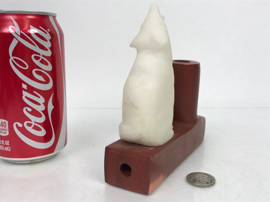 HUGE Collection Of Native American Peace Pipes Pipestone Catlinite Ceremonial Smoking Pipes Bear Buffalo Wolf Tomahawk (See All Photos For Details) Lot Retails For $2,000+ [Photo 41]