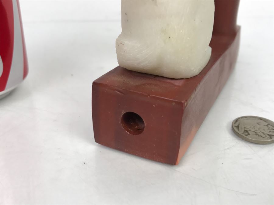 HUGE Collection Of Native American Peace Pipes Pipestone Catlinite Ceremonial Smoking Pipes Bear Buffalo Wolf Tomahawk (See All Photos For Details) Lot Retails For $2,000+ [Photo 42]