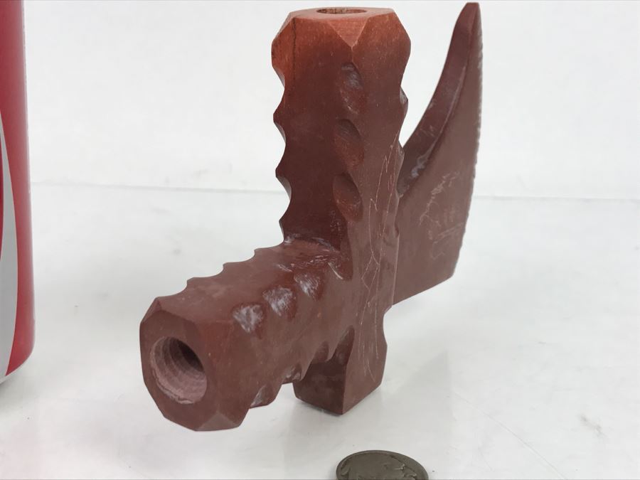 HUGE Collection Of Native American Peace Pipes Pipestone Catlinite Ceremonial Smoking Pipes Bear Buffalo Wolf Tomahawk (See All Photos For Details) Lot Retails For $2,000+ [Photo 88]