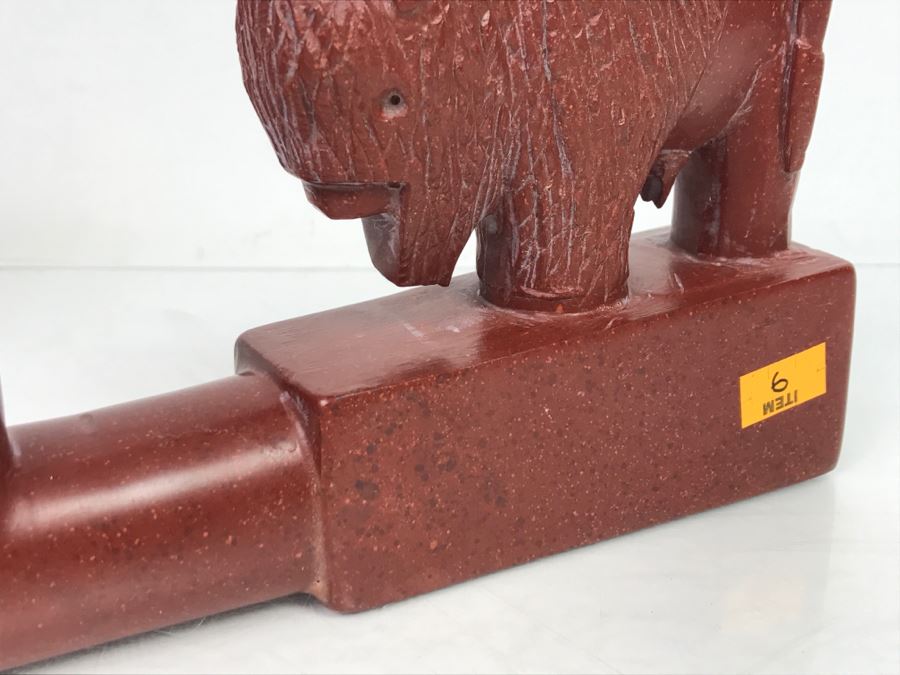 HUGE Collection Of Native American Peace Pipes Pipestone Catlinite Ceremonial Smoking Pipes Bear Buffalo Wolf Tomahawk (See All Photos For Details) Lot Retails For $2,000+ [Photo 20]