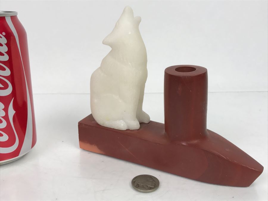 HUGE Collection Of Native American Peace Pipes Pipestone Catlinite Ceremonial Smoking Pipes Bear Buffalo Wolf Tomahawk (See All Photos For Details) Lot Retails For $2,000+ [Photo 34]