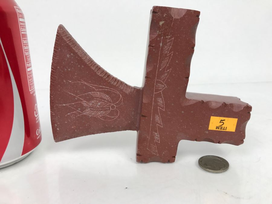 HUGE Collection Of Native American Peace Pipes Pipestone Catlinite Ceremonial Smoking Pipes Bear Buffalo Wolf Tomahawk (See All Photos For Details) Lot Retails For $2,000+ [Photo 65]