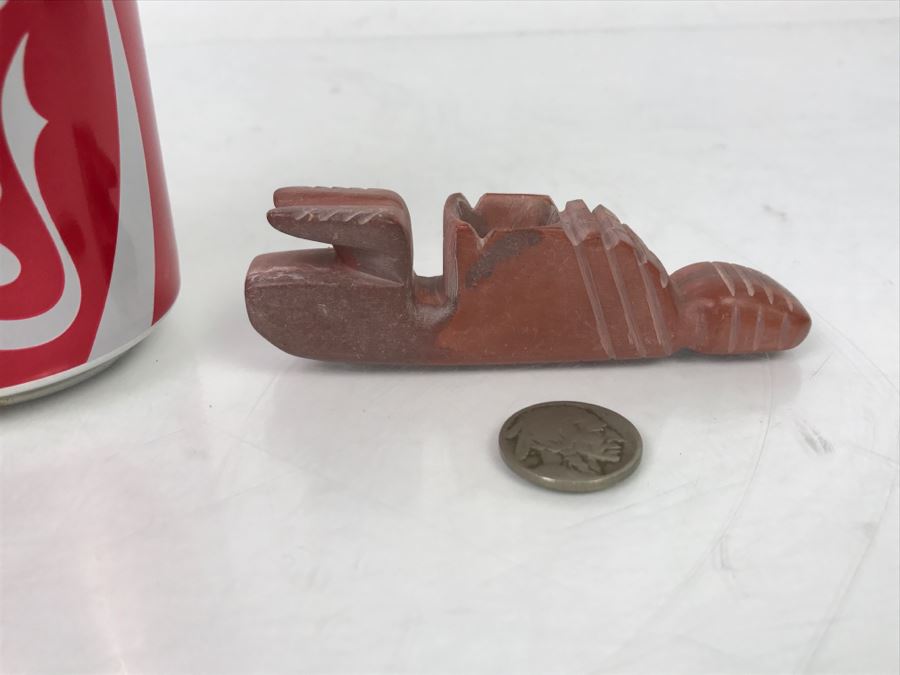 HUGE Collection Of Native American Peace Pipes Pipestone Catlinite Ceremonial Smoking Pipes Bear Buffalo Wolf Tomahawk (See All Photos For Details) Lot Retails For $2,000+ [Photo 81]