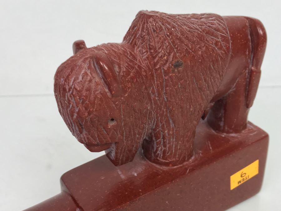 HUGE Collection Of Native American Peace Pipes Pipestone Catlinite Ceremonial Smoking Pipes Bear Buffalo Wolf Tomahawk (See All Photos For Details) Lot Retails For $2,000+ [Photo 19]