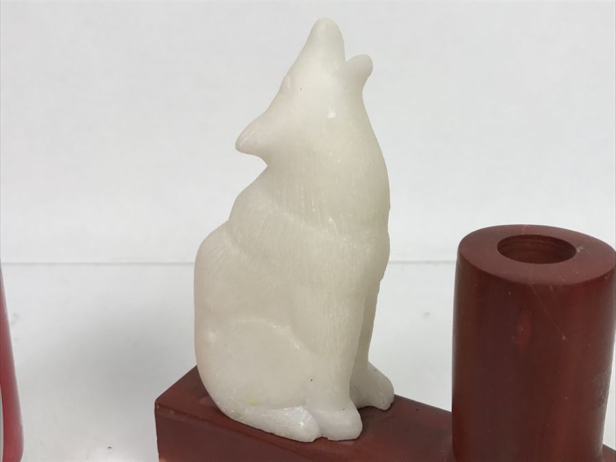 HUGE Collection Of Native American Peace Pipes Pipestone Catlinite Ceremonial Smoking Pipes Bear Buffalo Wolf Tomahawk (See All Photos For Details) Lot Retails For $2,000+ [Photo 35]