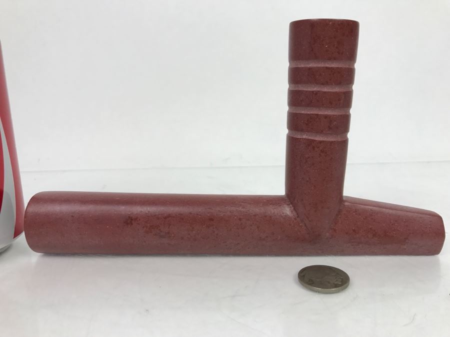 HUGE Collection Of Native American Peace Pipes Pipestone Catlinite Ceremonial Smoking Pipes Bear Buffalo Wolf Tomahawk (See All Photos For Details) Lot Retails For $2,000+ [Photo 74]