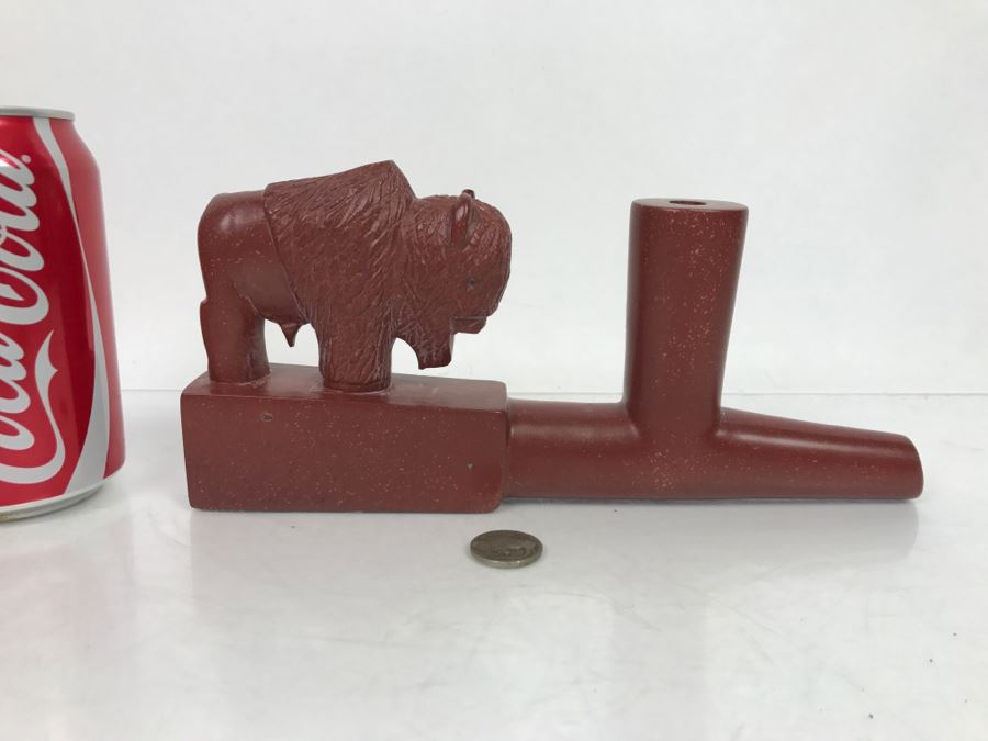 HUGE Collection Of Native American Peace Pipes Pipestone Catlinite Ceremonial Smoking Pipes Bear Buffalo Wolf Tomahawk (See All Photos For Details) Lot Retails For $2,000+ [Photo 9]