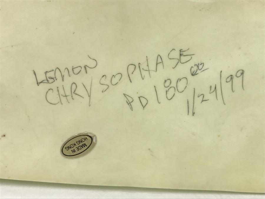 Vintage Asian Hong Kong Carved Lemon Chrysoprase Sculpture Of Lying Nude Woman [Photo 23]