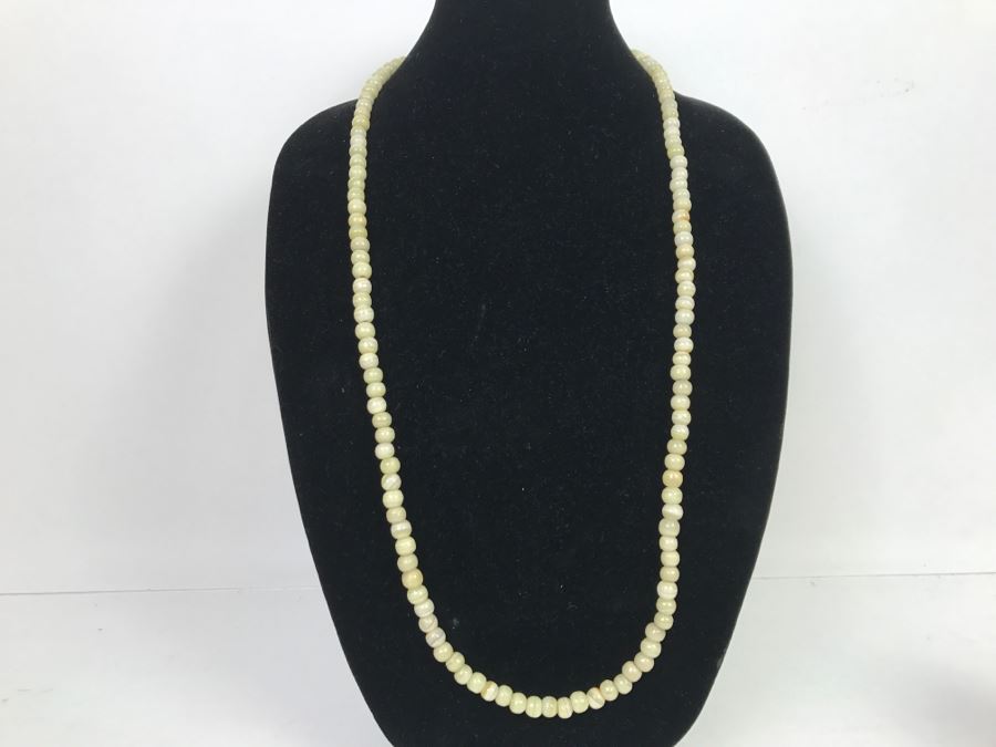 Antique Handmade Coin Silver Wedding Necklace And Polished Stone Necklace [Photo 6]