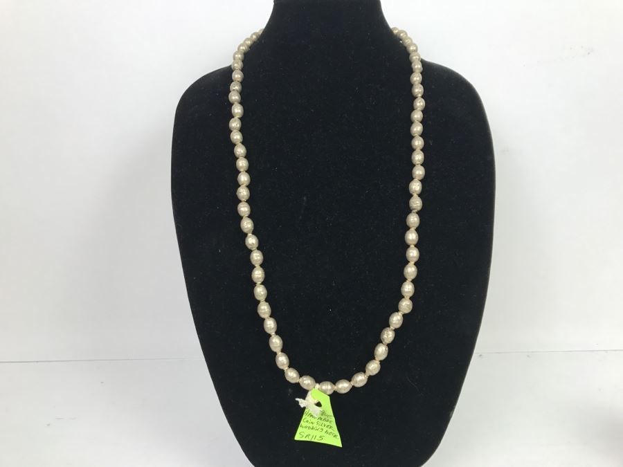 Antique Handmade Coin Silver Wedding Necklace And Polished Stone Necklace [Photo 2]