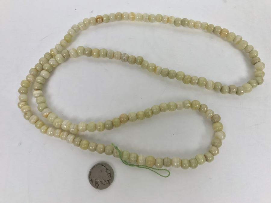 Antique Handmade Coin Silver Wedding Necklace And Polished Stone Necklace [Photo 7]