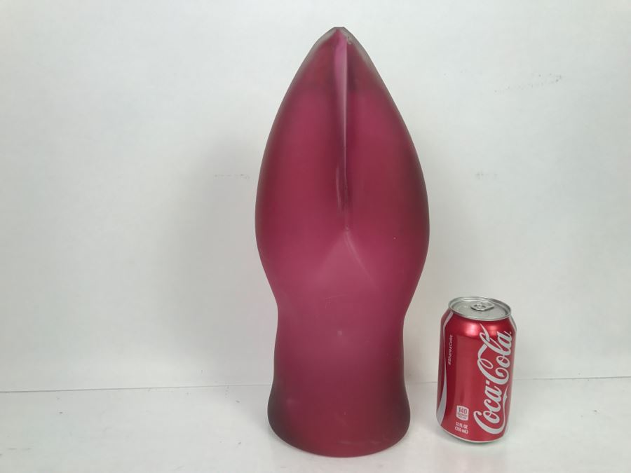 Maroon Art Glass In Form Of Woman's Torso [Photo 3]