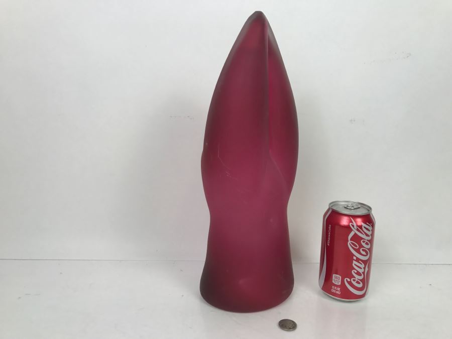 Maroon Art Glass In Form Of Woman's Torso [Photo 4]