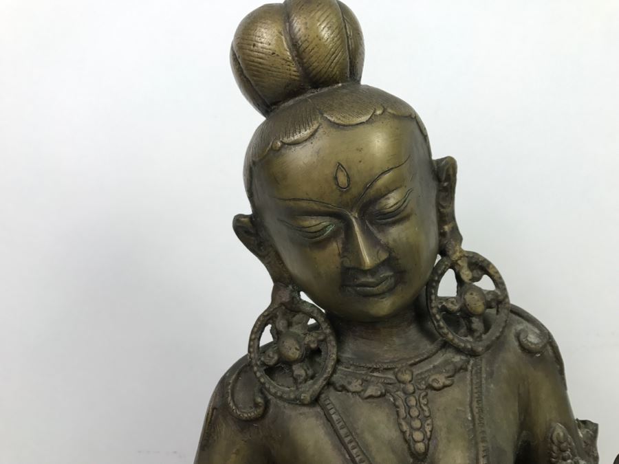 Vintage Tibetan Tara Bronze Brass Deity Sculpture (See All Photos) [Photo 4]