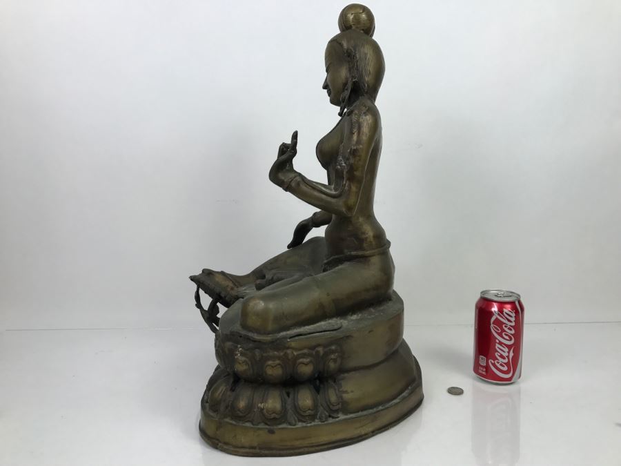 Vintage Tibetan Tara Bronze Brass Deity Sculpture (See All Photos) [Photo 27]