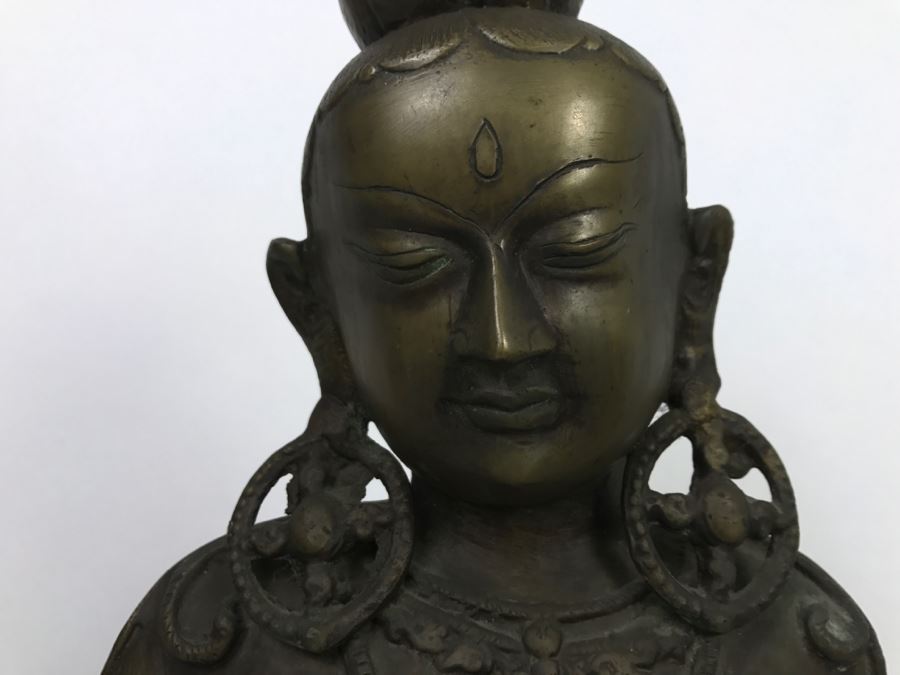 Vintage Tibetan Tara Bronze Brass Deity Sculpture (See All Photos) [Photo 6]