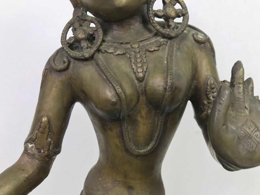 Vintage Tibetan Tara Bronze Brass Deity Sculpture (See All Photos) [Photo 7]