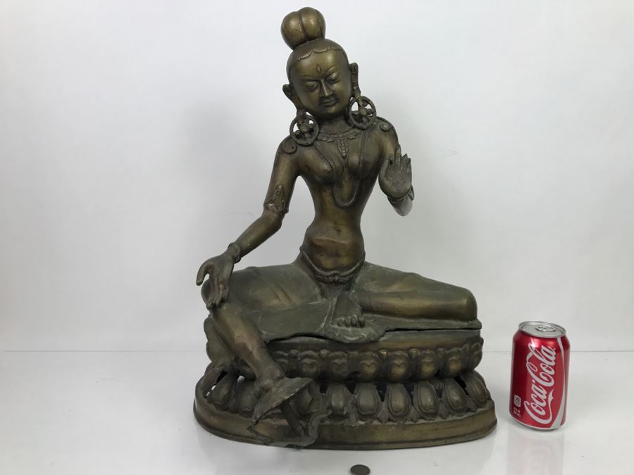 Vintage Tibetan Tara Bronze Brass Deity Sculpture (See All Photos) [Photo 2]