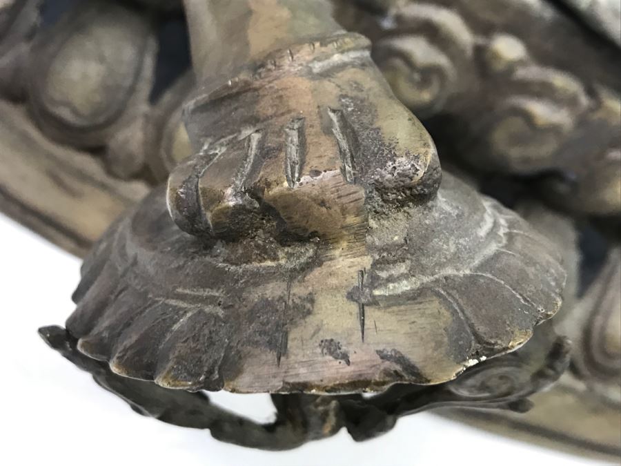 Vintage Tibetan Tara Bronze Brass Deity Sculpture (See All Photos) [Photo 15]