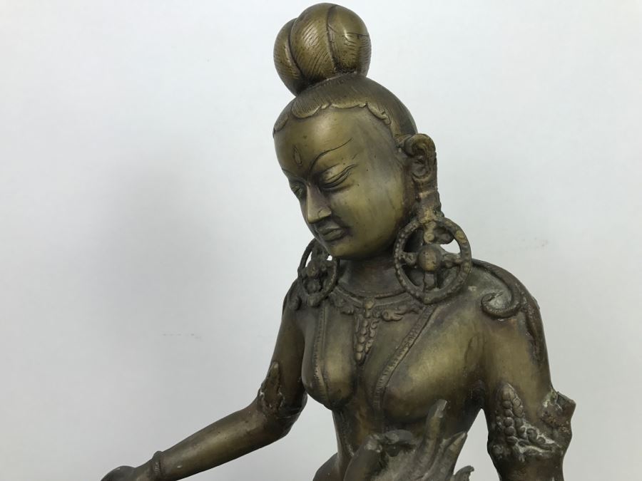 Vintage Tibetan Tara Bronze Brass Deity Sculpture (See All Photos) [Photo 33]