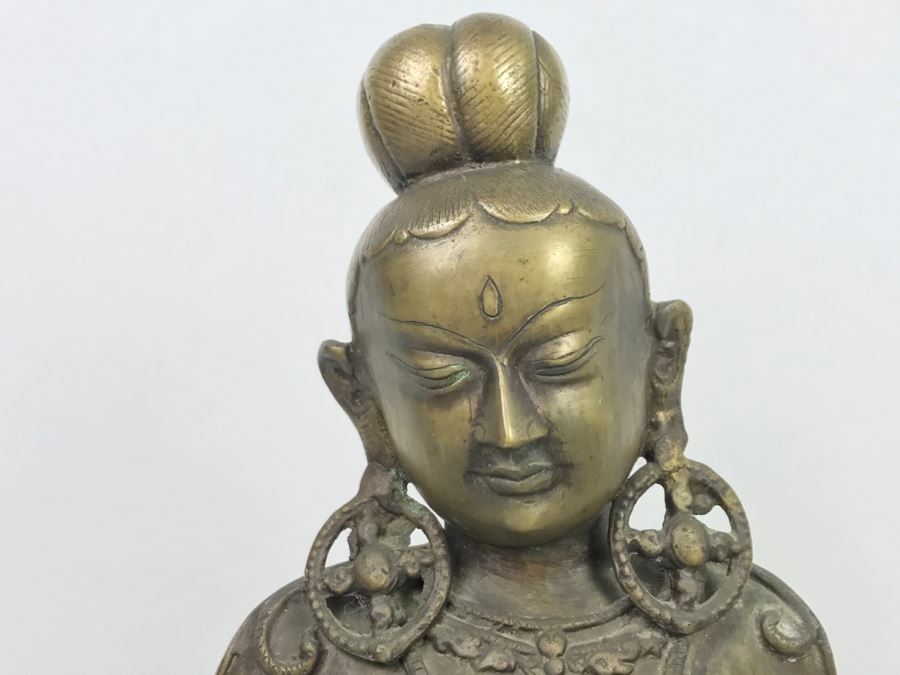 Vintage Tibetan Tara Bronze Brass Deity Sculpture (See All Photos) [Photo 20]