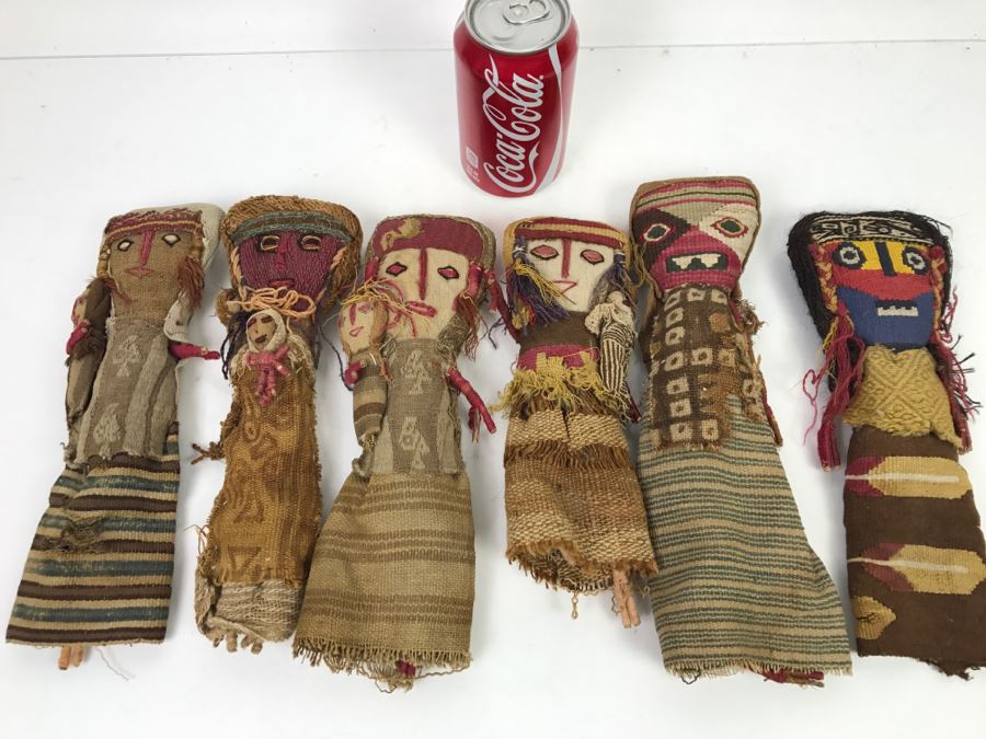 Collection Of (6) Vintage Hand Made Peruvian Folk Art Dolls