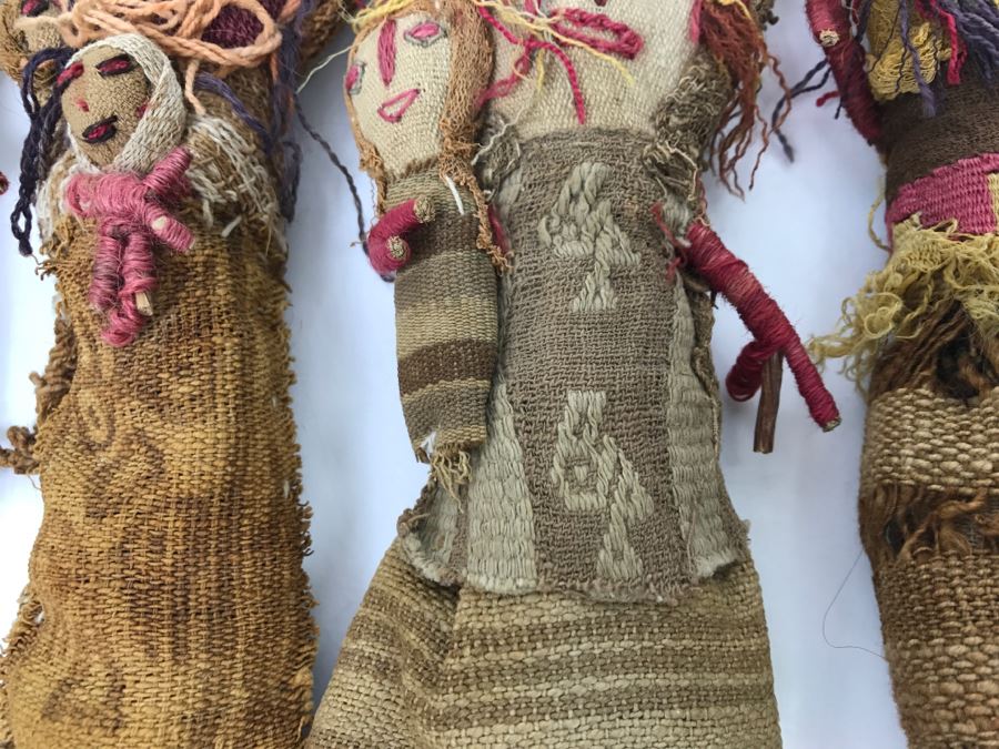 Collection Of (6) Vintage Hand Made Peruvian Folk Art Dolls [Photo 13]